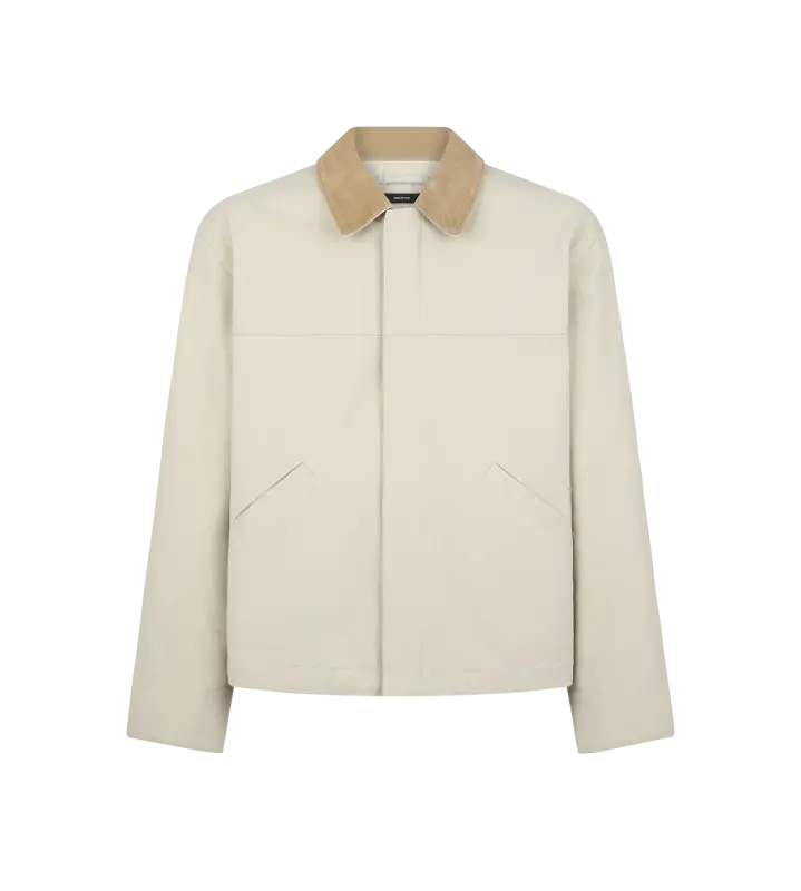 COTTON CANVAS WORKWEAR JACKET CREAM WHITE online